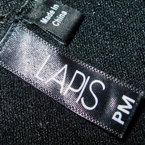 Anthropologie Lapis Open Front Pleated Collar Black Cardigan Sweater Women’s PM - Picture 4 of 5